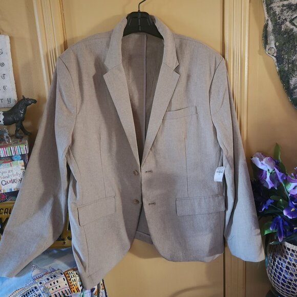Linen suit - Khacki jacket + pants - XL 38/30 - - Picture 1 of 9